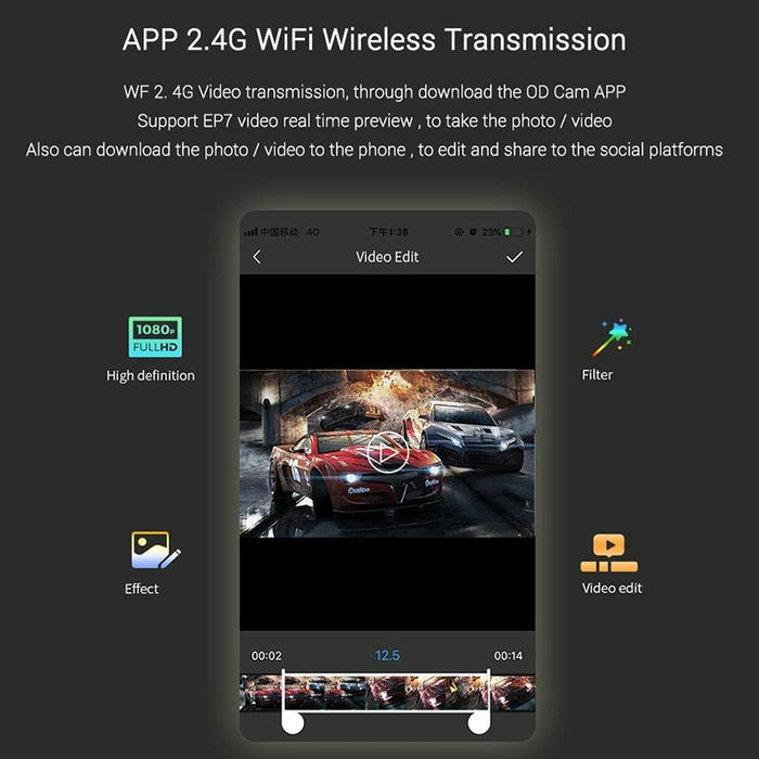 4K Head-Mounted Auto Focus Sports Camera With Remote Control