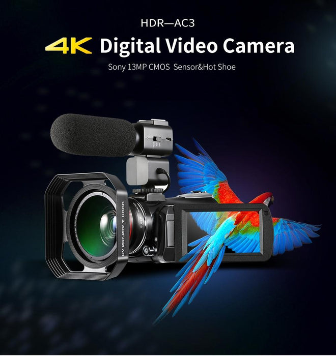 3.1 Inch 4K Full Hd Wifi Camcorder With Night Vision