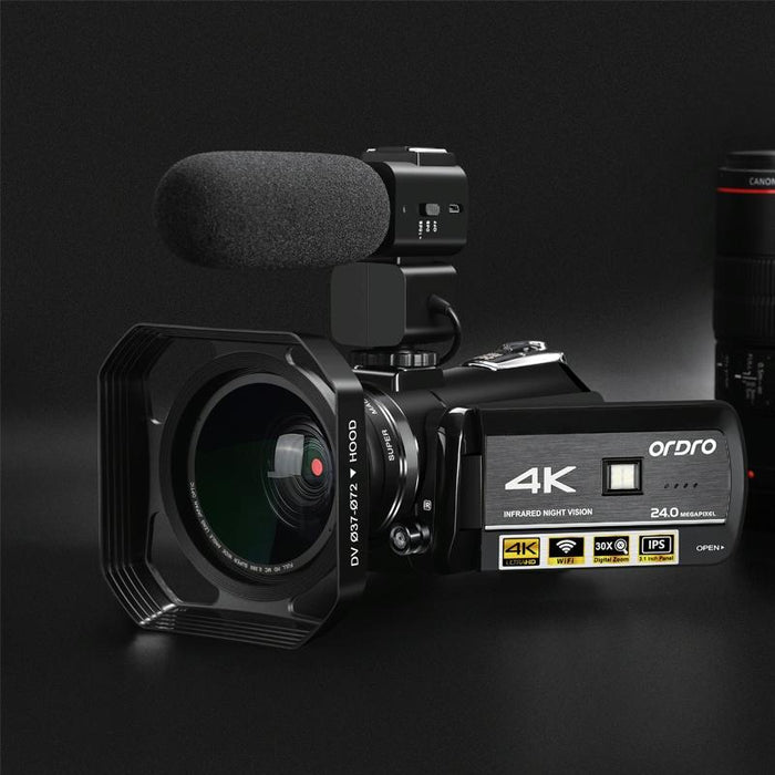 3.1 Inch 4K Full Hd Camcorder With Wifi Night Vision & Mic