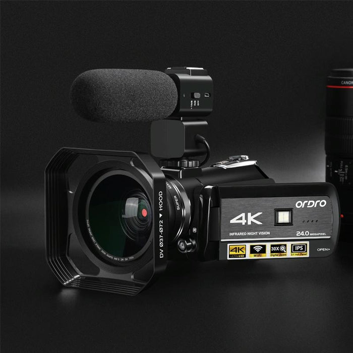 3.1 Inch 4K Full Hd Camcorder With Wifi Night Vision & Mic
