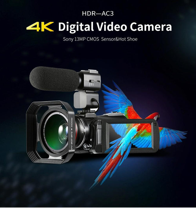 3.1 Inch 4K Full Hd Camcorder With Wifi Night Vision & Mic