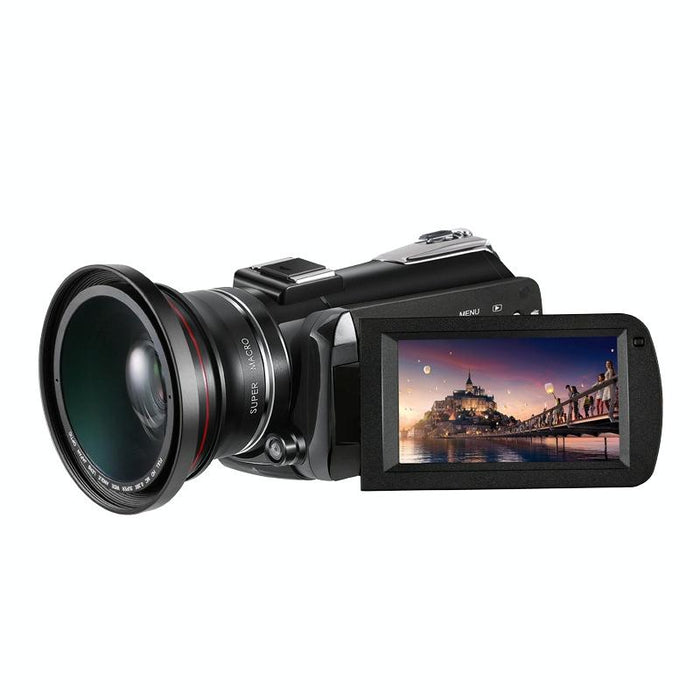 4K Night Vision Wifi Camcorder With 12X Zoom  &  Mic  &  Stand