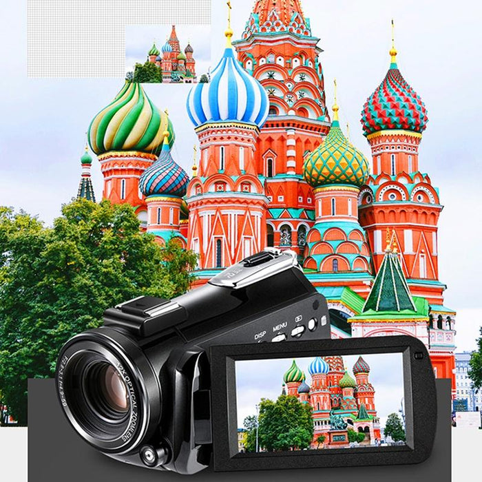 4K Night Vision Wifi Camcorder With 12X Zoom & Mic & Stand