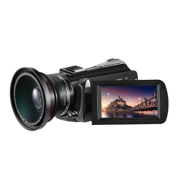 4K Night Vision Wifi Camcorder With 12X Zoom Mic & Light