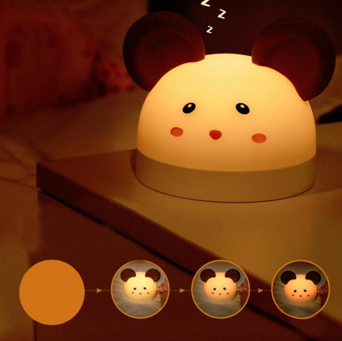 Silicon Night Light With Alarm Clock Function Cute Mouse Design