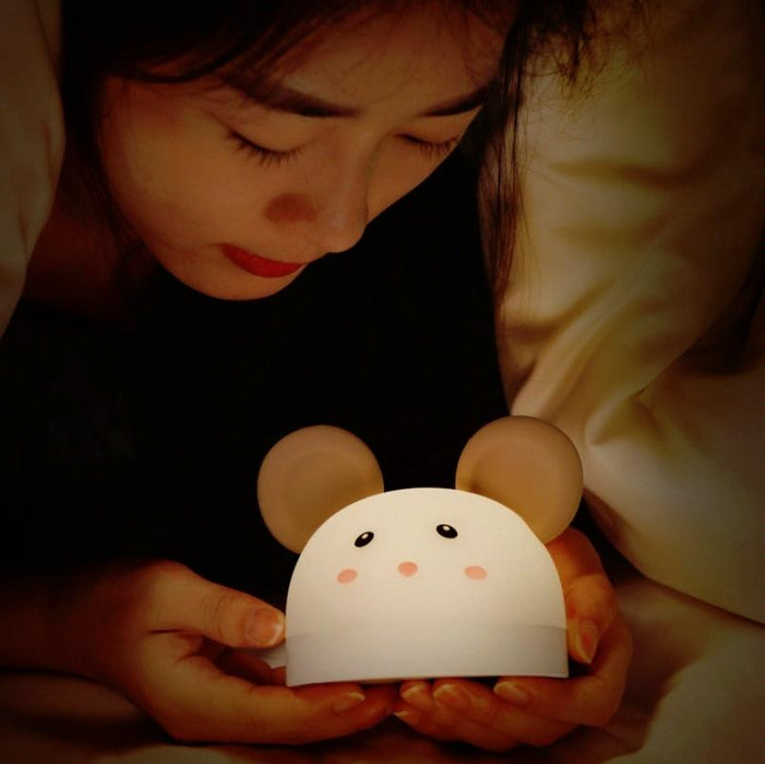 Silicon Night Light With Alarm Clock Function Cute Mouse Design