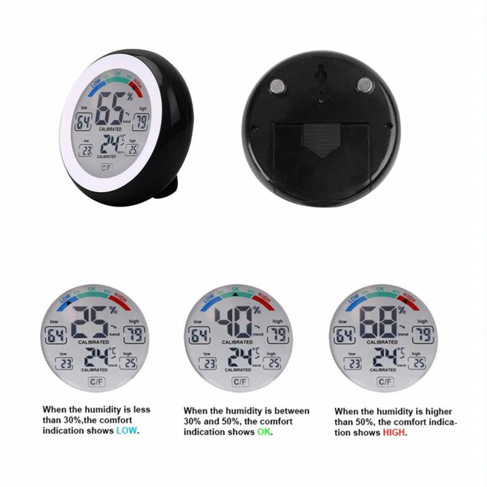 Digital Thermometer Hygrometer Multifunctional Trend Display C / F Unit
