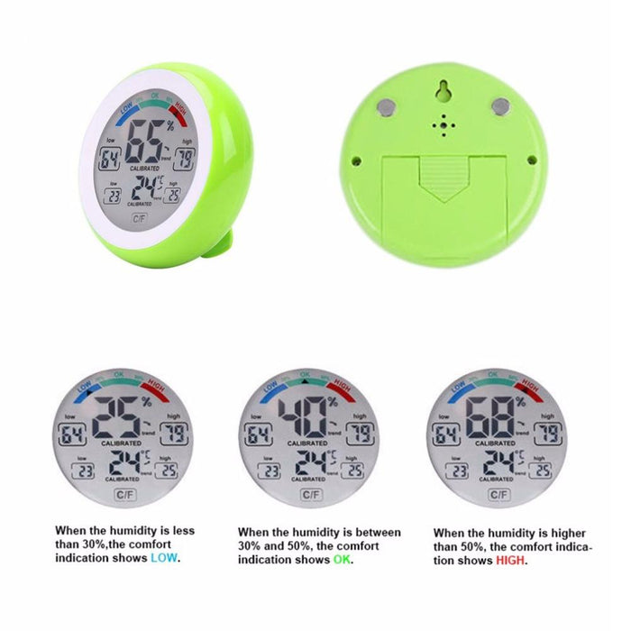 Digital Thermometer Hygrometer Multifunctional Trend Display C / F Unit