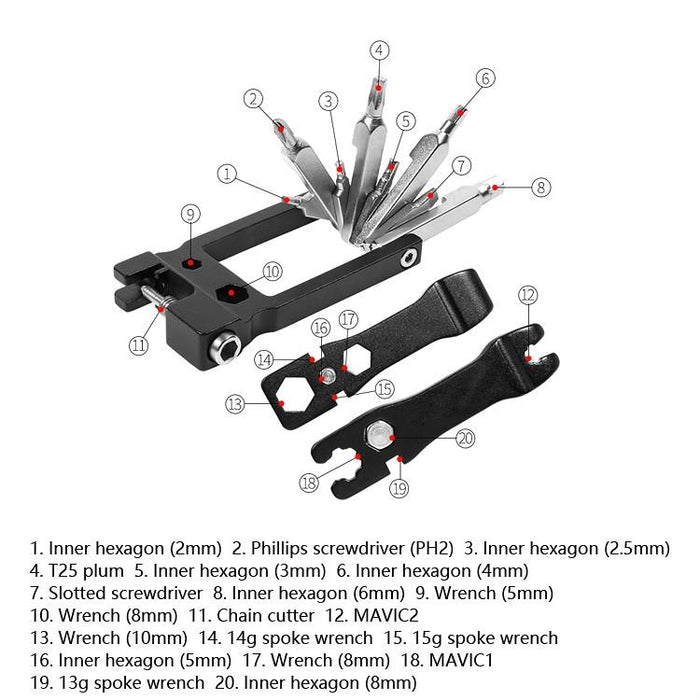 20-In-1 Bike Repair Tool Compact & Multifunctional