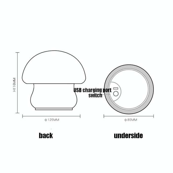 Colourful Silicone Mushroom Night Light 0.8W Bedside Sleeping Table Lamp