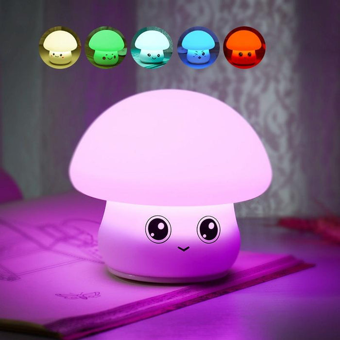 Colourful Silicone Mushroom Night Light 0.8W Bedside Sleeping Table Lamp