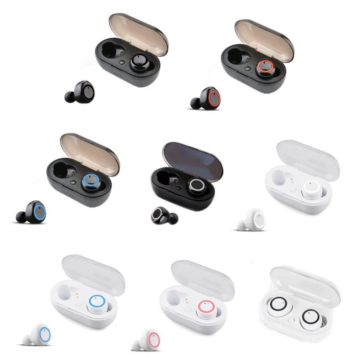 Y50 Sports Outdoor Tws Bluetooth 5.0 Touch Wireless Headphones Black Blue