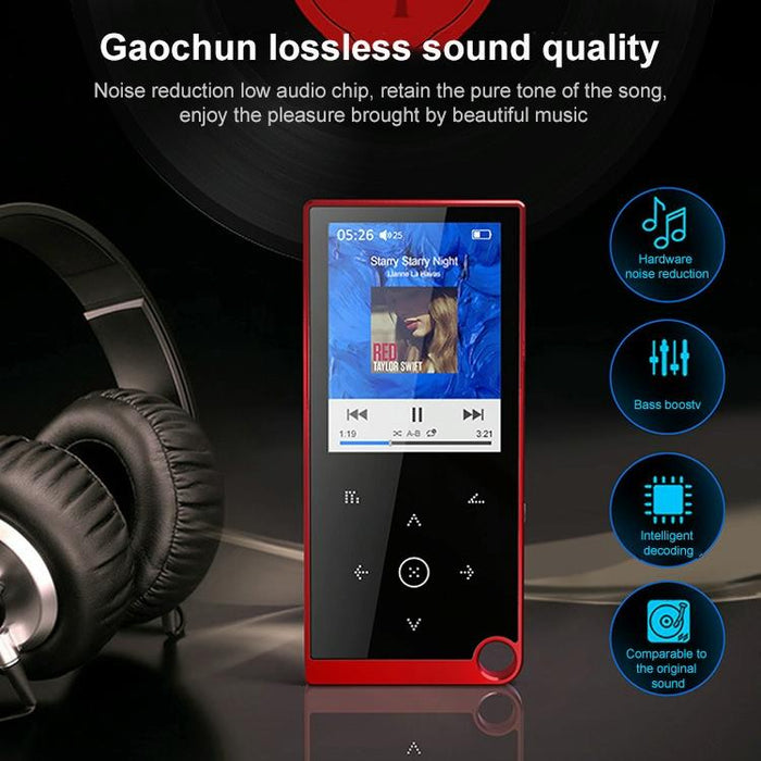 2.4 Inch Touch Mp4 / Mp3 Player 16Gb Memory E Book / Alarm / Timer No Bluetooth