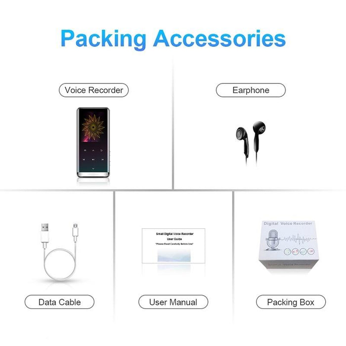 High Def Noise Reduction Mp4 Player Record / E Book / Bluetooth 32Gb