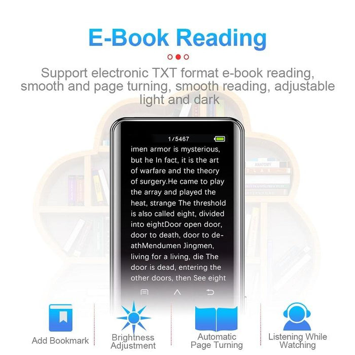 High Def Noise Reduction Mp4 Player Record / E Book / Bluetooth 32Gb