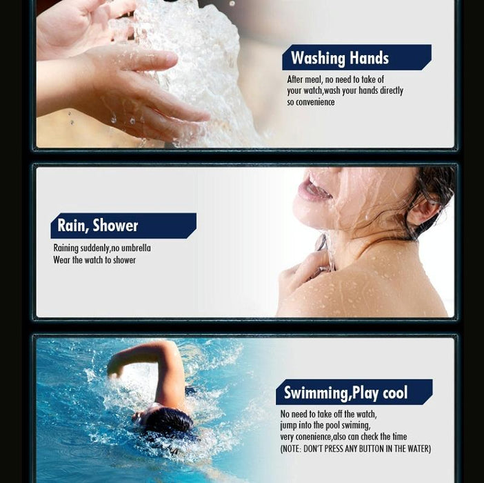 1123 Men Business Lightweight Waterproof Steel Band Electronic Watch