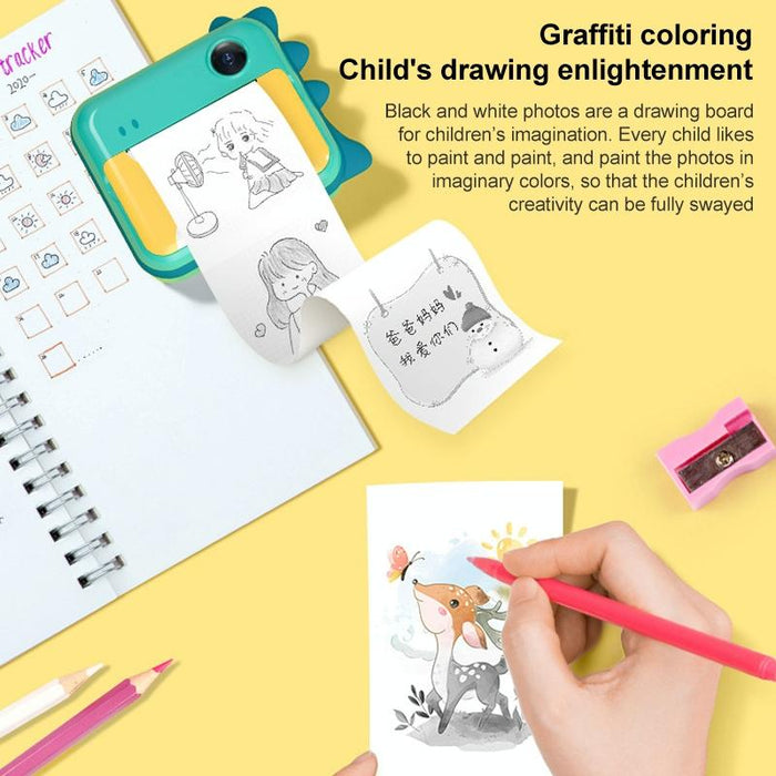 32Gb Kids Instant Camera With Dual-Lens Print Toy Pink