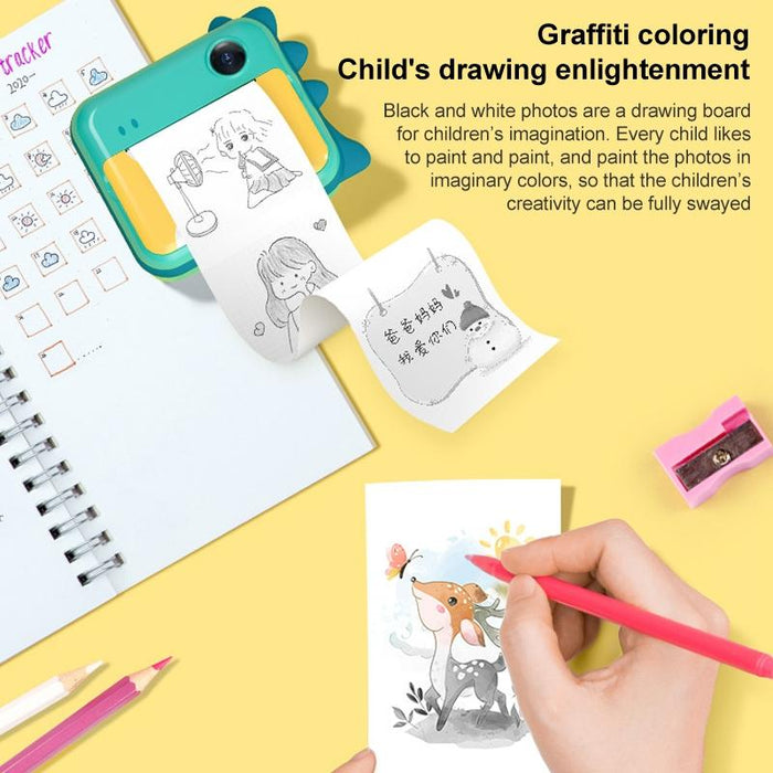 32Gb Kids Instant Camera With Dual-Lens Print Toy Pink