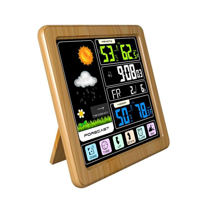 Wireless Weather Clock Multifunctional Touch Screen Black