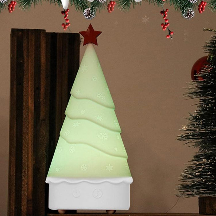 Christmas Tree Night Light With Music Silicone Holiday Decor