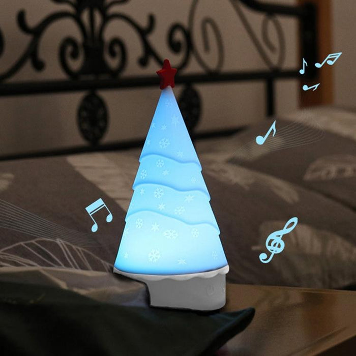 Christmas Tree Night Light With Music Silicone Holiday Decor