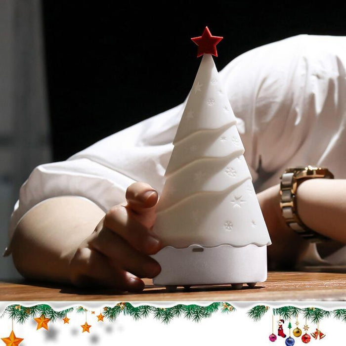 Christmas Tree Night Light With Music Silicone Holiday Decor