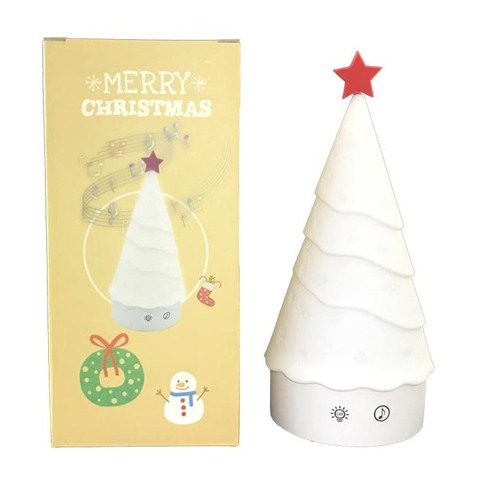 Christmas Tree Night Light With Music Silicone Holiday Decor