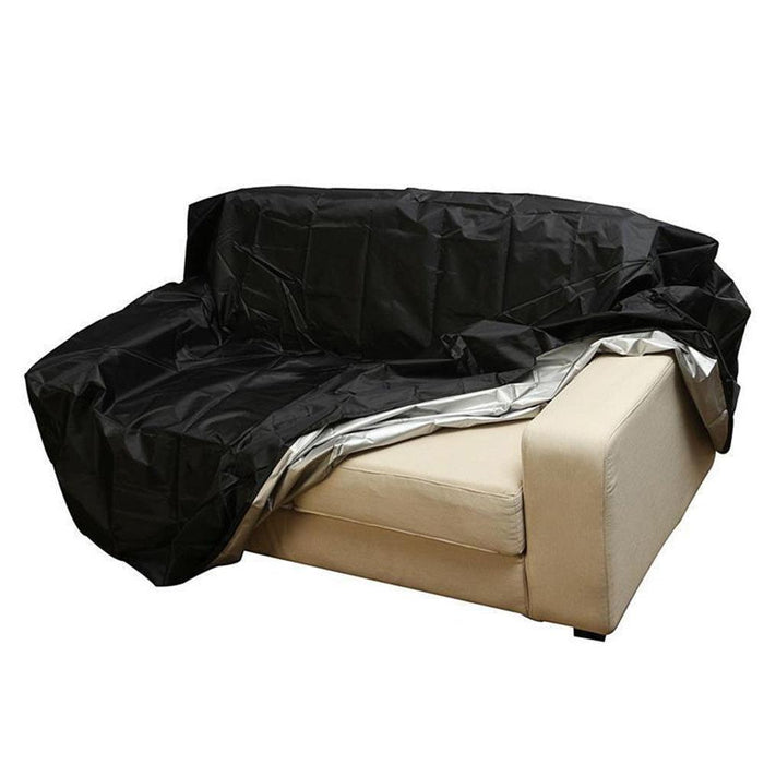 Outdoor Bench Dust Furniture Cover - Size 3 Seats 163X66X89Cm 210D Outer Black Inner Silver