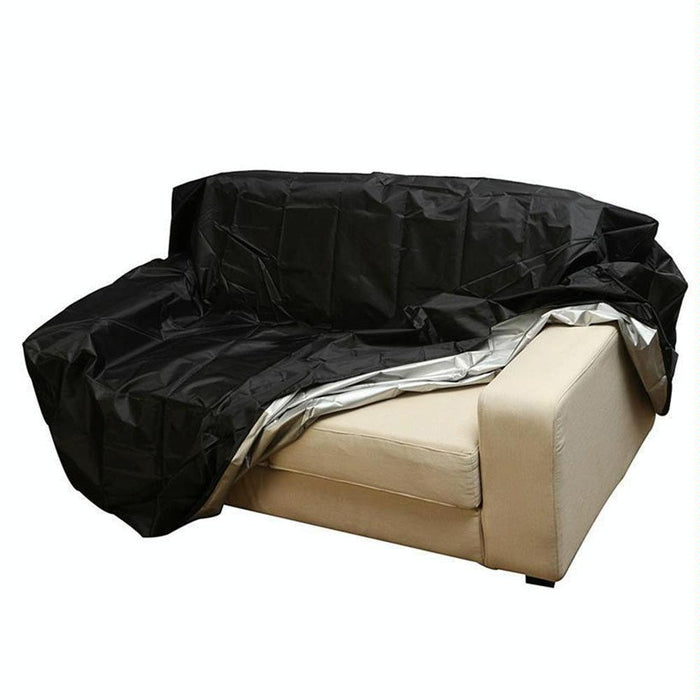 Outdoor Bench Dust Furniture Cover - Size 4 Seats 190X66X89Cm 210D Outer Black Inner Silver
