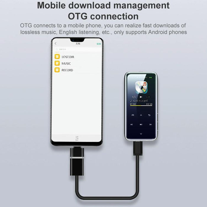 Portable Bluetooth Mp3 Player With Touch Screen 4Gb Memory Black