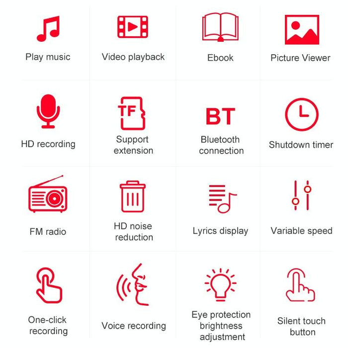 Portable Bluetooth Mp3 Player With Touch Screen 4Gb Memory Black