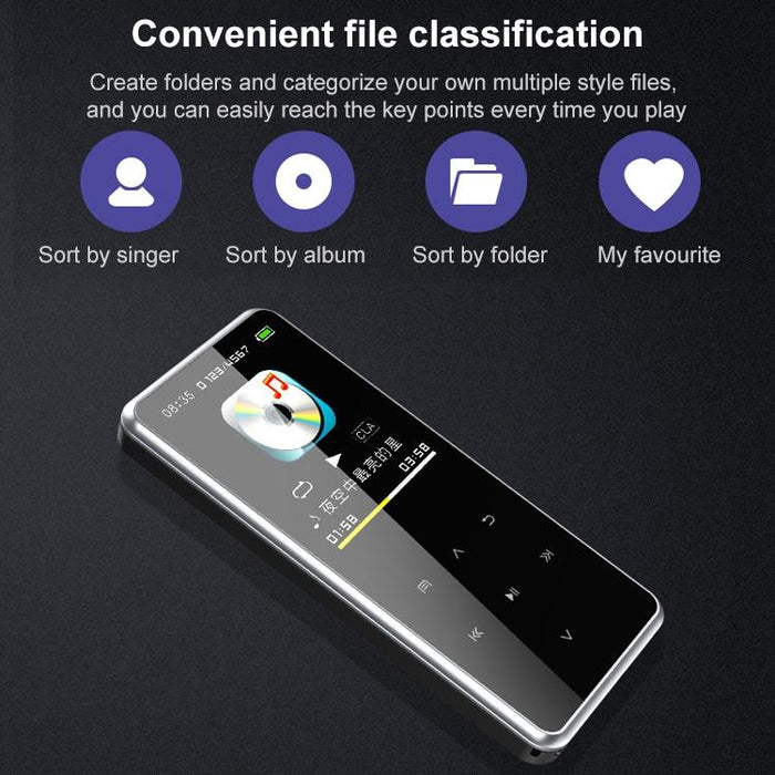 16Gb Touch Screen Bluetooth Mp3 Player With Recorder