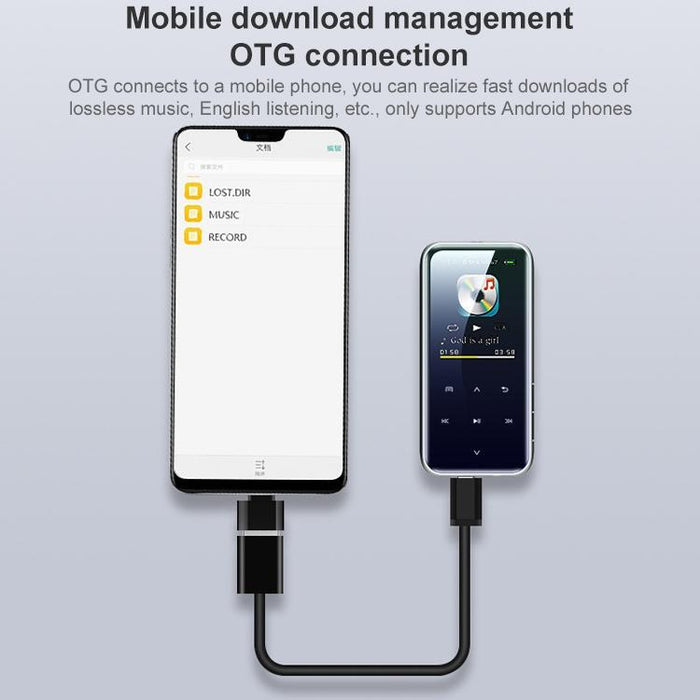 Portable Bluetooth Mp3 Player With Touch Screen 32Gb Memory Black