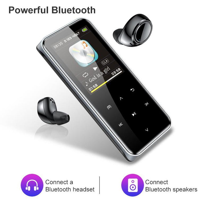 Portable Bluetooth Mp3 Player With Touch Screen 32Gb Memory Black