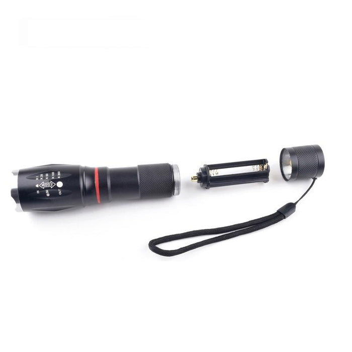 Rechargeable Led Flashlight With Strong Magnetic Zoom Silver Head