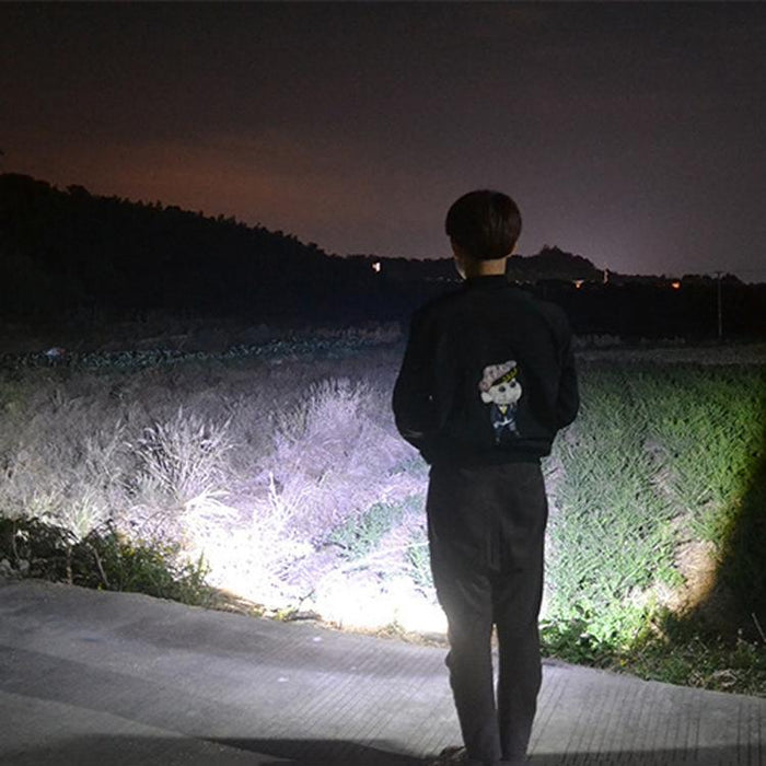 Rechargeable Led Flashlight With Strong Magnetic Zoom Black No Battery / Charger