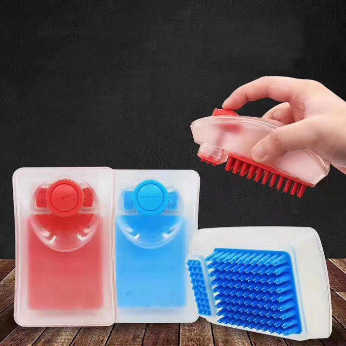 2 In 1 Dog Shower Gel & Massage Brush Random Colour