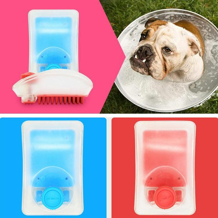 2 In 1 Dog Shower Gel & Massage Brush Random Colour