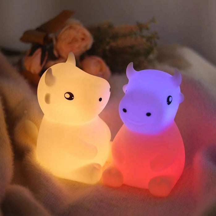 Jx-Yd-08 Silicone Calf Cow Night Light Colourful Led Dimming Lamp For Bedside