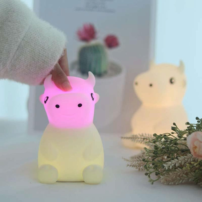 Jx-Yd-08 Silicone Calf Cow Night Light Colourful Led Dimming Lamp For Bedside