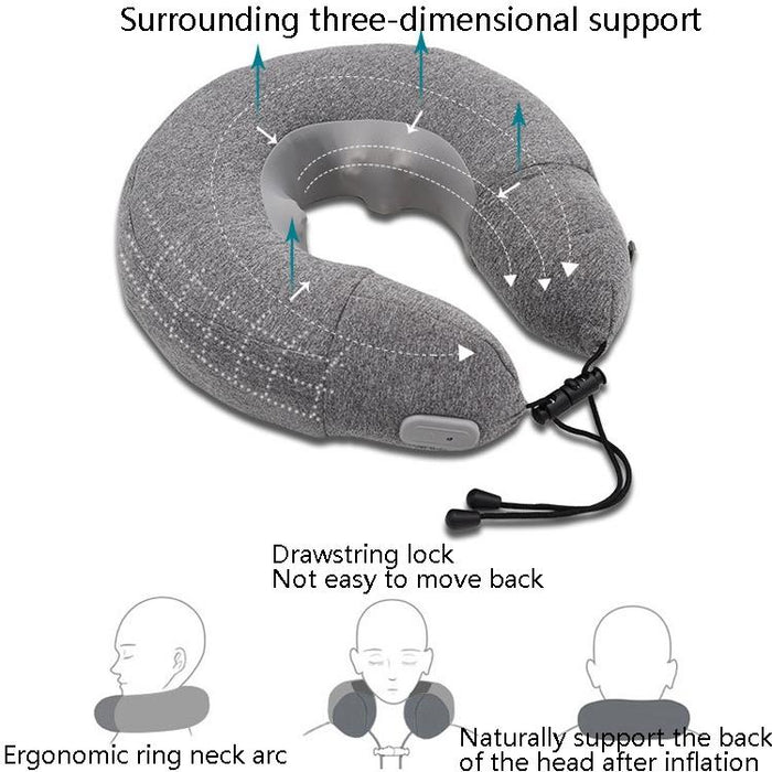 Gray Inflatable Neck Massager Pillow For Cervical Spine