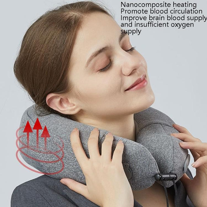 Gray Inflatable Neck Massager Pillow For Cervical Spine