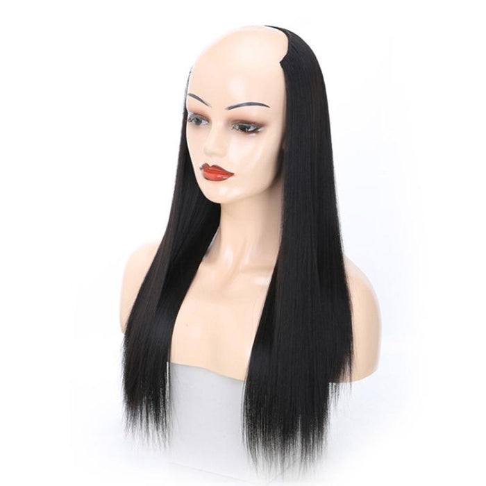 Long Straight U Shaped Half Wig Headgear Natural