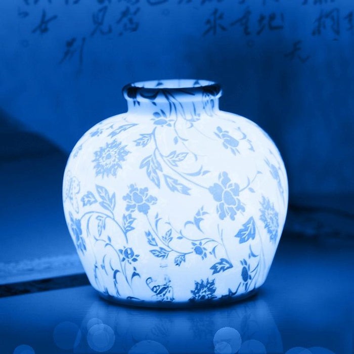 Blue-And-White Porcelain Usb Night Light Pat Sensor Colourful Light