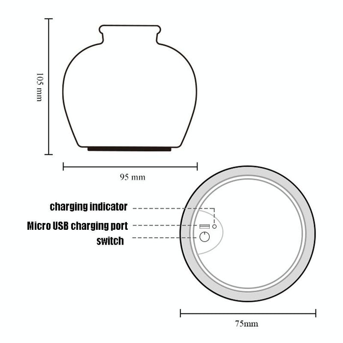 Blue-And-White Porcelain Usb Night Light Pat Sensor Colourful Light