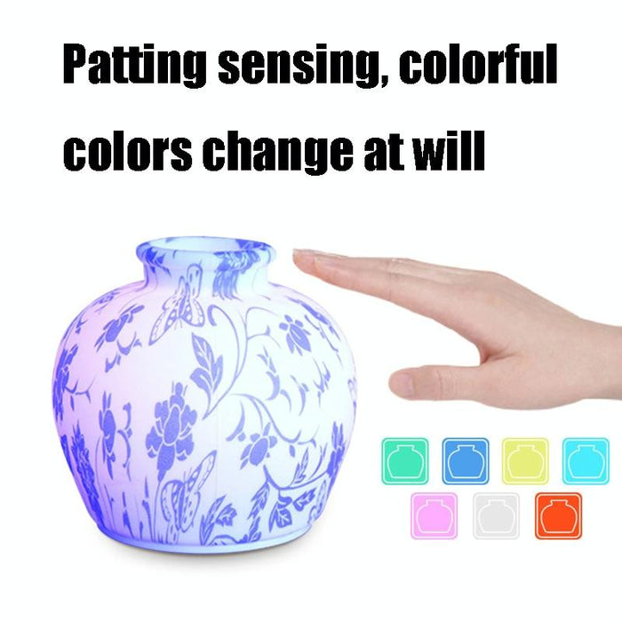 Blue-And-White Porcelain Usb Night Light Pat Sensor Colourful Light