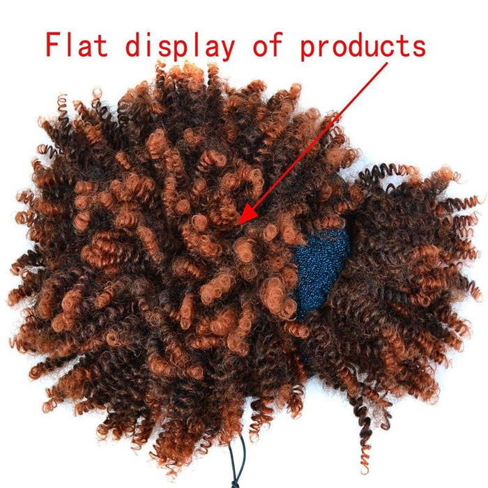 Small Curly Gradient Headscarf Wig Explosive Style