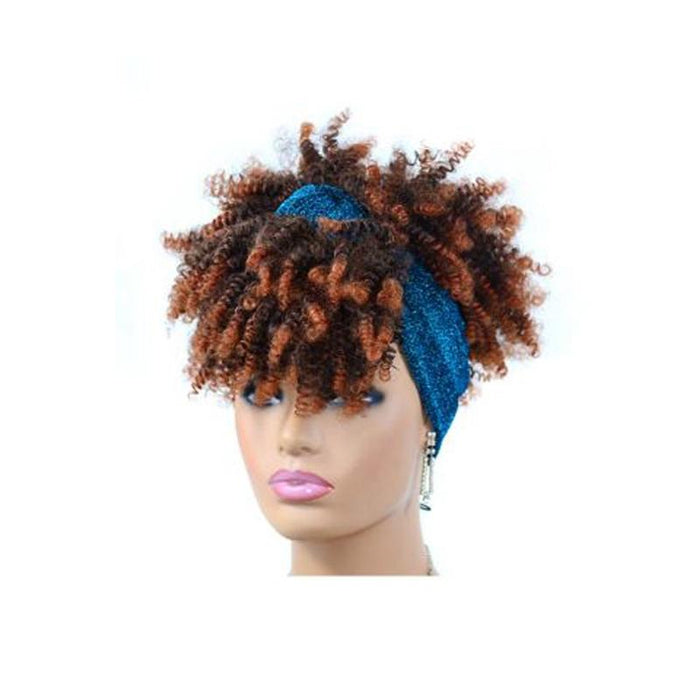 Small Curly Gradient Headscarf Wig Explosive Style