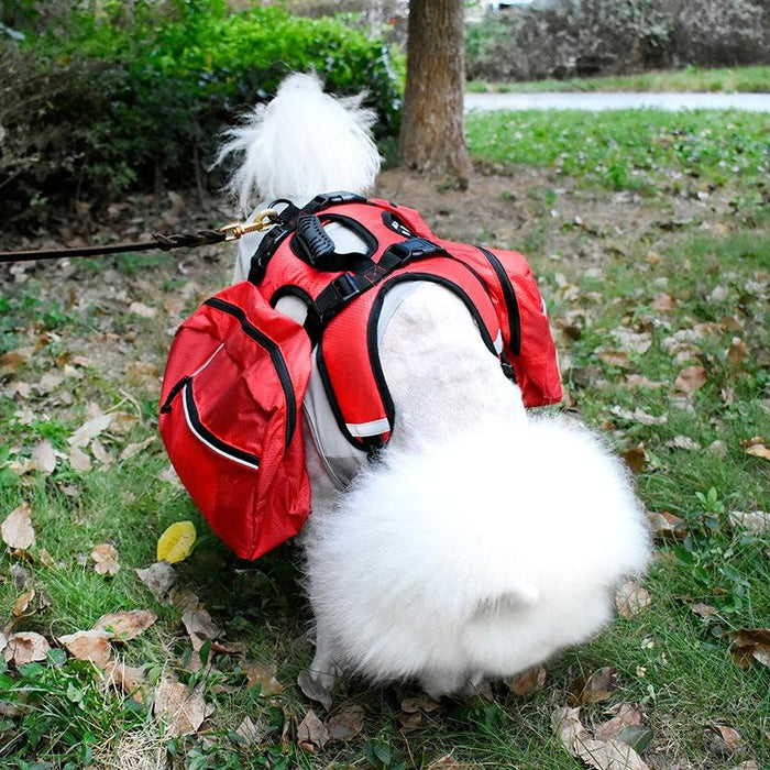 Multifunctional Pet Backpack With Detachable Leash L Red