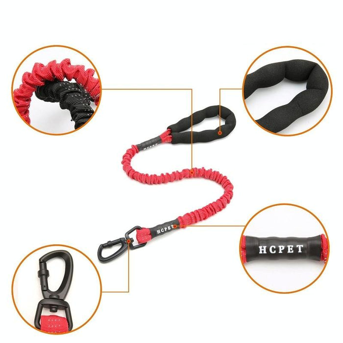 120Cm High Elastic Dog Traction Rope Black
